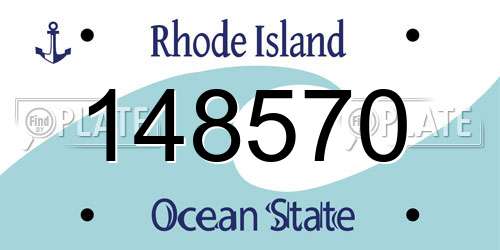 148570 Rhode Island License Plate