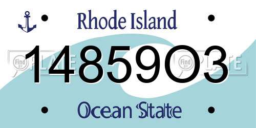 14859O3 Rhode Island License Plate