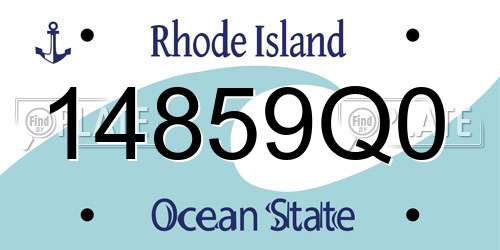 14859Q0 Rhode Island License Plate