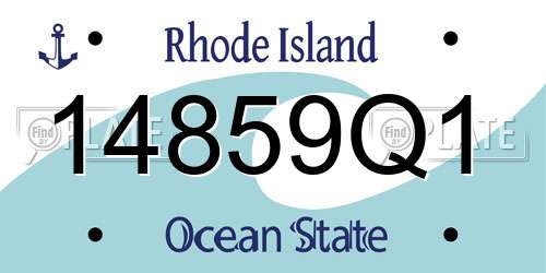14859Q1 Rhode Island License Plate
