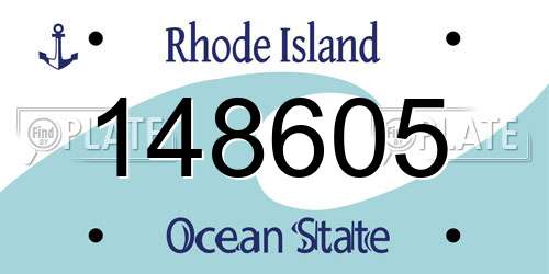 148605 Rhode Island License Plate