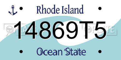 14869T5 Rhode Island License Plate