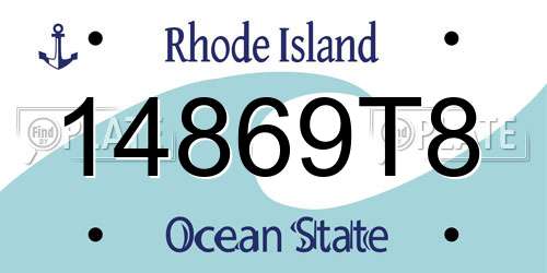 14869T8 Rhode Island License Plate