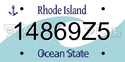 14869Z5 Rhode Island License Plate