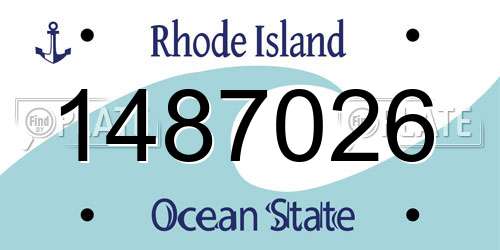 1487026 Rhode Island License Plate