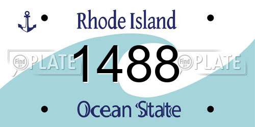 1488 Rhode Island License Plate