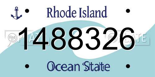 1488326 Rhode Island License Plate