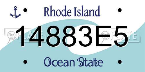 14883E5 Rhode Island License Plate