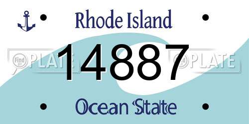 14887 Rhode Island License Plate