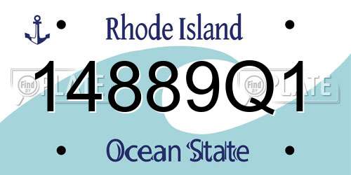 14889Q1 Rhode Island License Plate