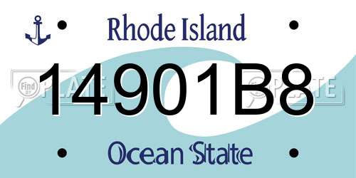 14901B8 Rhode Island License Plate