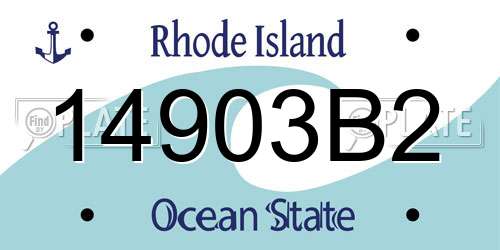 14903B2 Rhode Island License Plate
