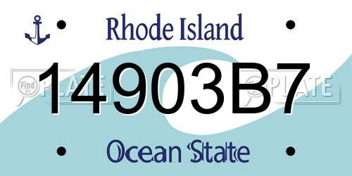 14903B7 Rhode Island License Plate