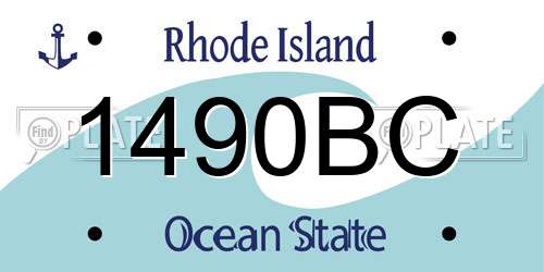 1490BC Rhode Island License Plate