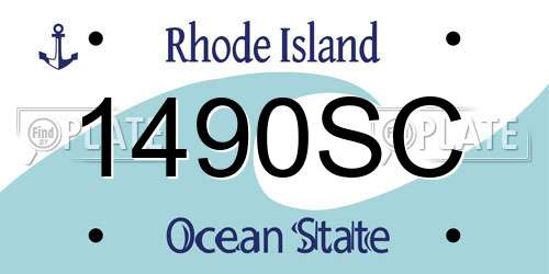 1490SC Rhode Island License Plate