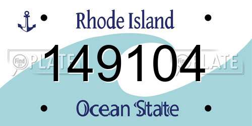 149104 Rhode Island License Plate