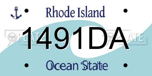 1491DA Rhode Island License Plate