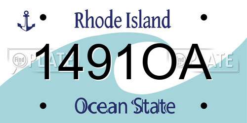1491OA Rhode Island License Plate