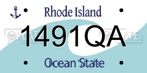 1491QA Rhode Island License Plate