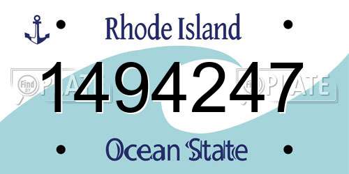 1494247 Rhode Island License Plate