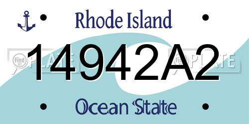 14942A2 Rhode Island License Plate