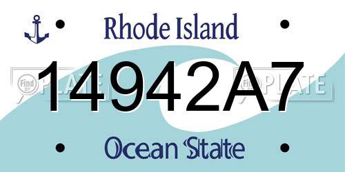 14942A7 Rhode Island License Plate