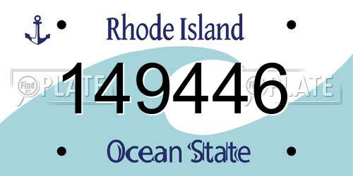 149446 Rhode Island License Plate