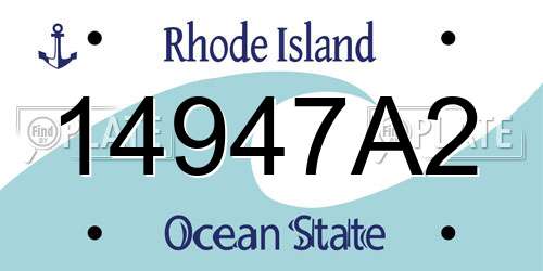 14947A2 Rhode Island License Plate
