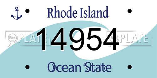 14954 Rhode Island License Plate