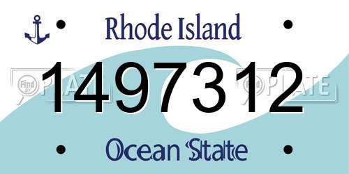 1497312 Rhode Island License Plate