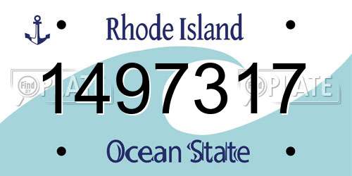 1497317 Rhode Island License Plate