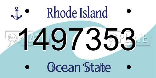1497353 Rhode Island License Plate