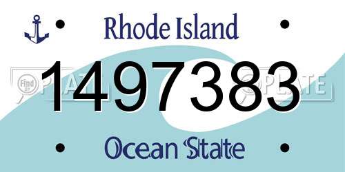 1497383 Rhode Island License Plate