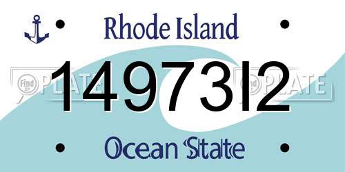14973I2 Rhode Island License Plate