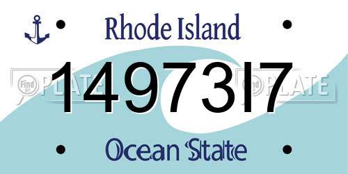 14973I7 Rhode Island License Plate