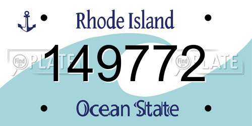 149772 Rhode Island License Plate