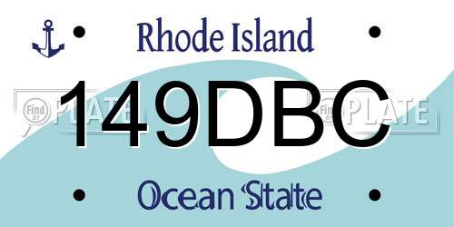 149DBC Rhode Island License Plate