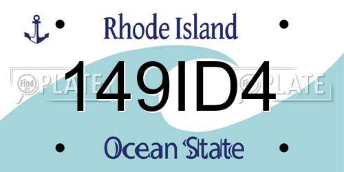 149ID4 Rhode Island License Plate