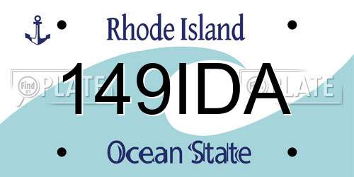 149IDA Rhode Island License Plate