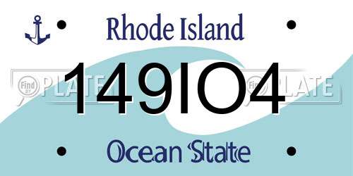 149IO4 Rhode Island License Plate