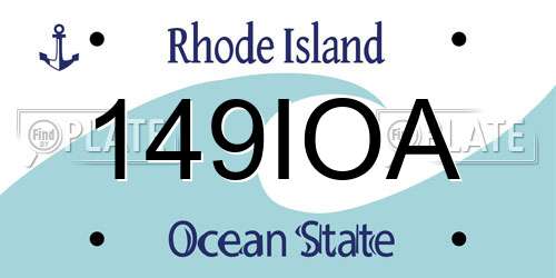 149IOA Rhode Island License Plate