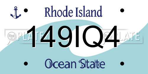 149IQ4 Rhode Island License Plate