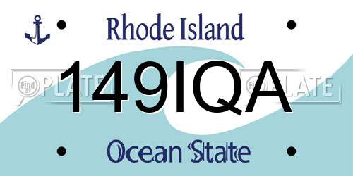 149IQA Rhode Island License Plate