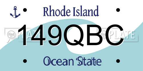 149QBC Rhode Island License Plate