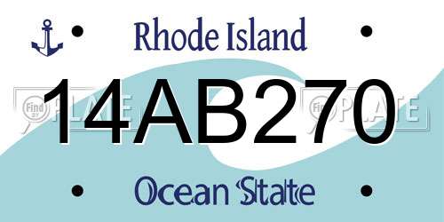 14AB270 Rhode Island License Plate