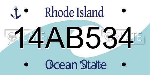 14AB534 Rhode Island License Plate