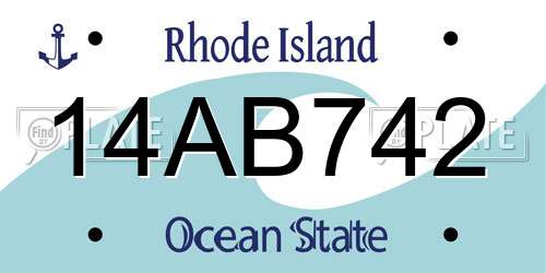 14AB742 Rhode Island License Plate