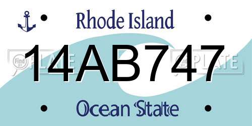 14AB747 Rhode Island License Plate