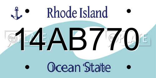 14AB770 Rhode Island License Plate