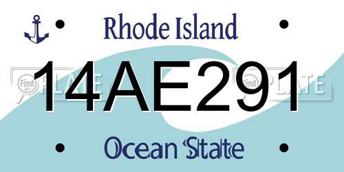 14AE291 Rhode Island License Plate